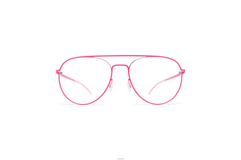 MYKITA eero hafif gözlük çerçeve: gümüş/neon pembe X08XH8243