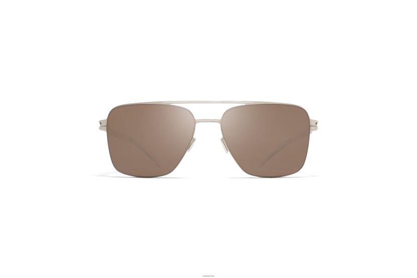 MYKITA Bernie no1 güneş gözlüğü çerçeve: gümüş/beyaz|objektif: polprohiconbrownsl/f X08XH88