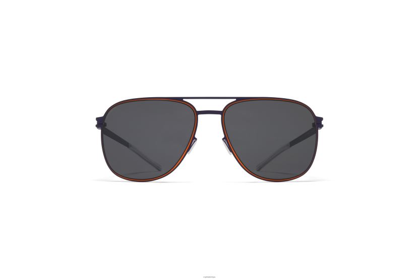 MYKITA caleb no1 güneş gözlüğü çerçeve: indigo/turuncu|lens: polarize pro hi-con gri X08XH812