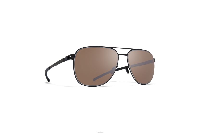 MYKITA caleb no1 güneş gözlüğü çerçeve: siyah/beyaz|objektif: polarize pro hicon kahverengi X08XH813