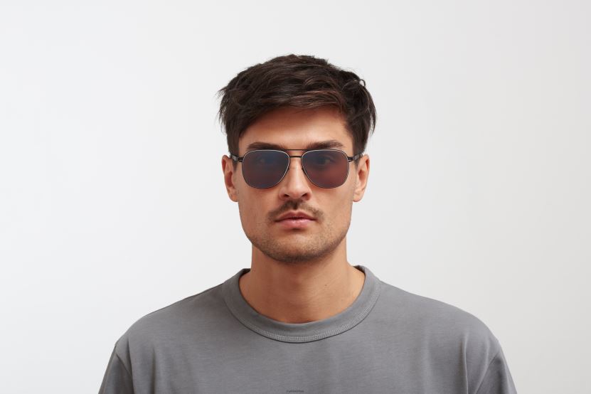 MYKITA caleb no1 güneş gözlüğü çerçeve: siyah/beyaz|objektif: polarize pro hicon kahverengi X08XH813