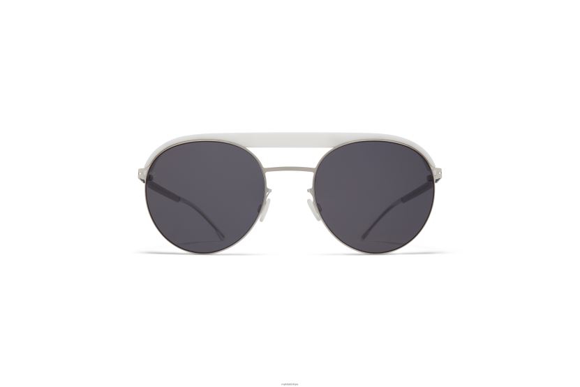 MYKITA ml01 leica güneş gözlüğü çerçeve: mh52 sinyal beyazı/parlak gümüş | lens: leica siyahı katı X08XH861